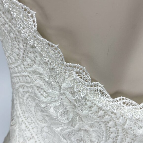 BLUSH SC Classic Simple Boho Lace Openback Stretch Shimmering Wedding Dress S-XS - Picture 6 of 12